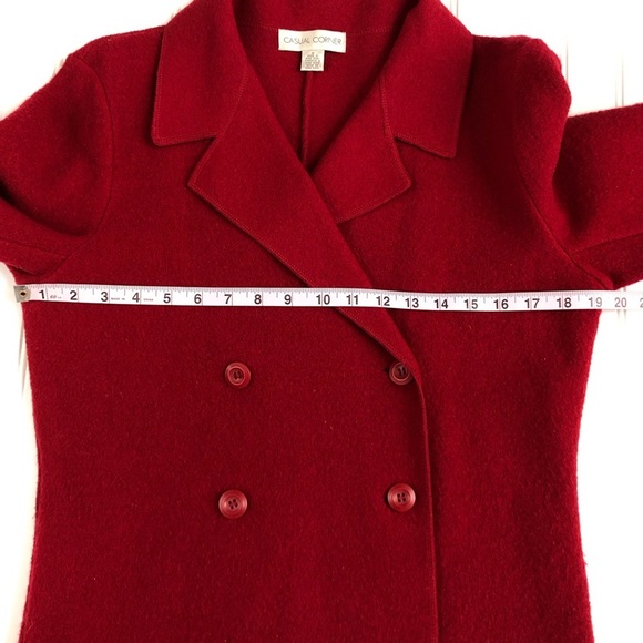 Casual Corner Wool Red Double Breasted Jacket - Picture 11 of 11